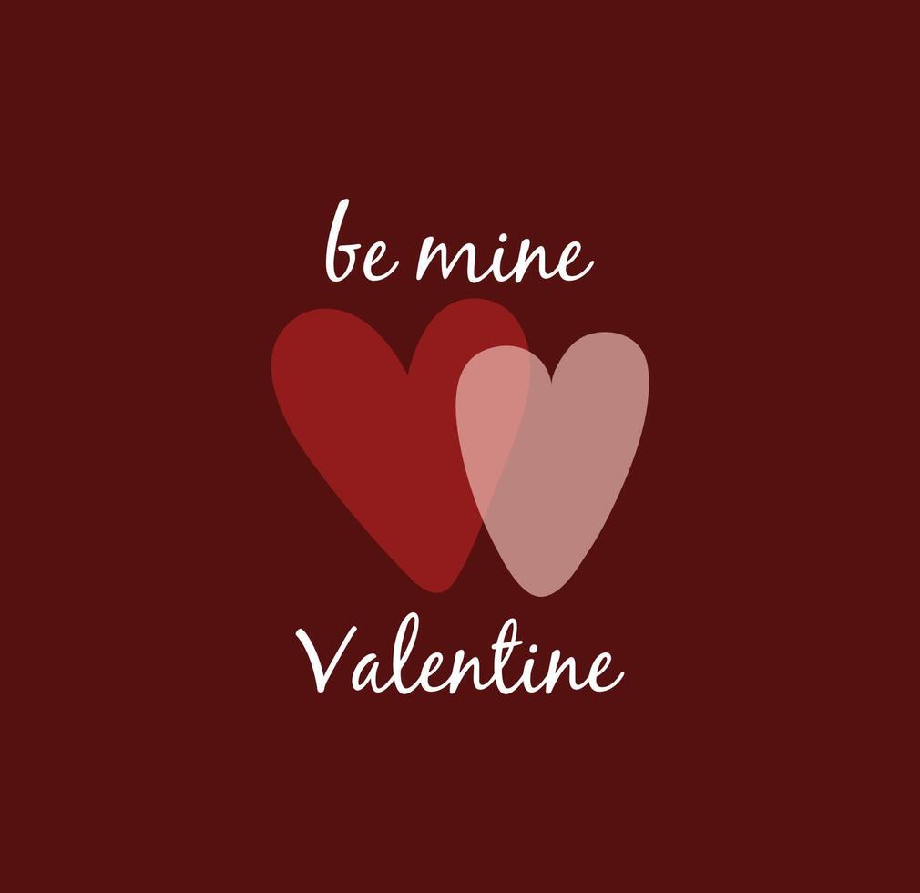 schattig Valentijnsdag dag kaart met harten. gelukkig Valentijnsdag dag vector