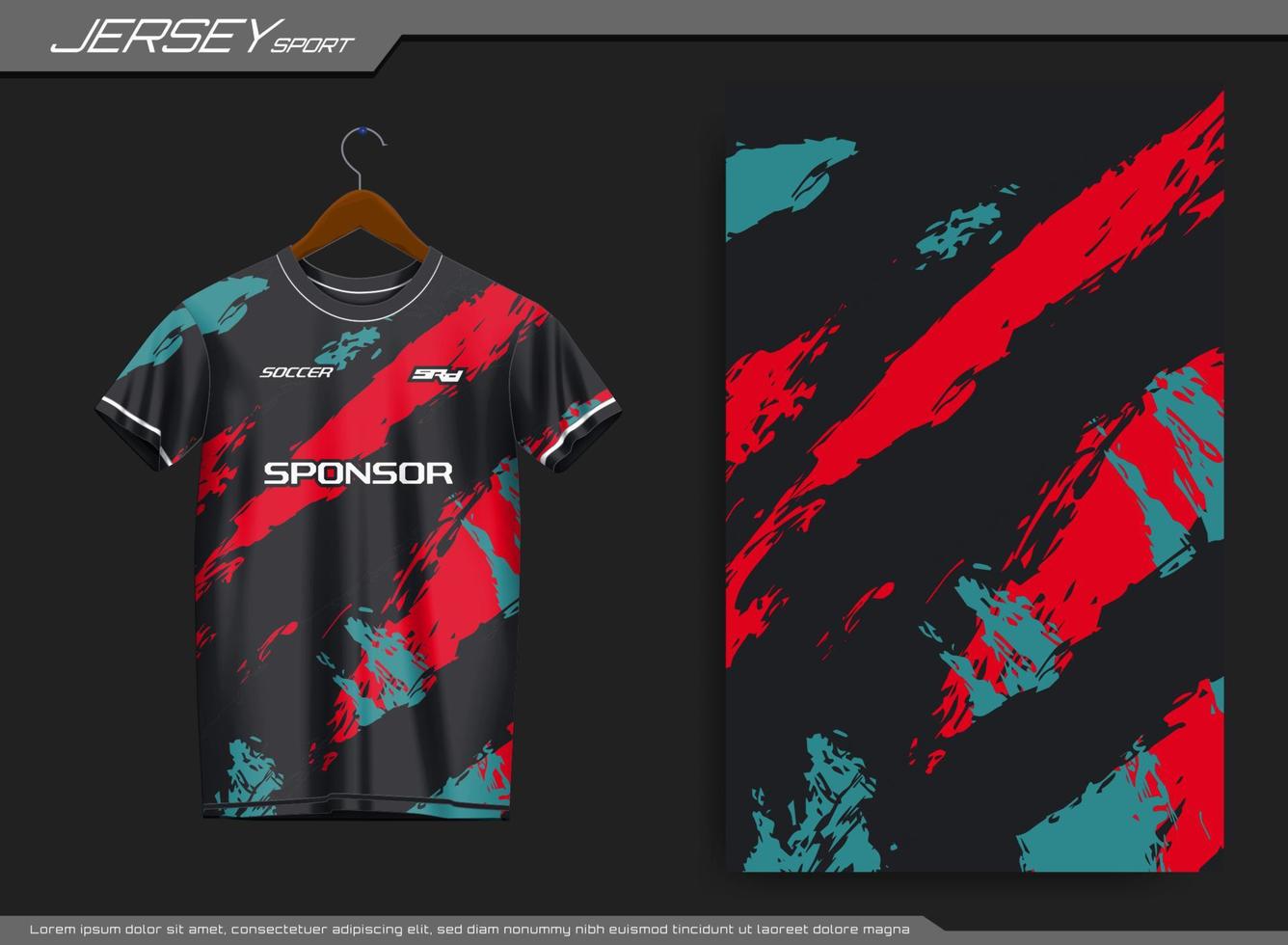 Jersey sport- t-shirt. voetbal Jersey mockup voor voetbal club. geschikt voor Jersey, achtergrond, poster, enz. vector