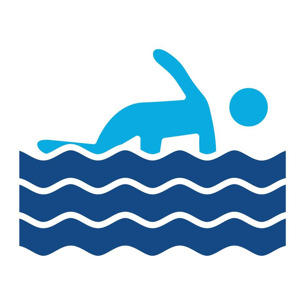 persoon zwemmen glyph twee kleur icoon vector