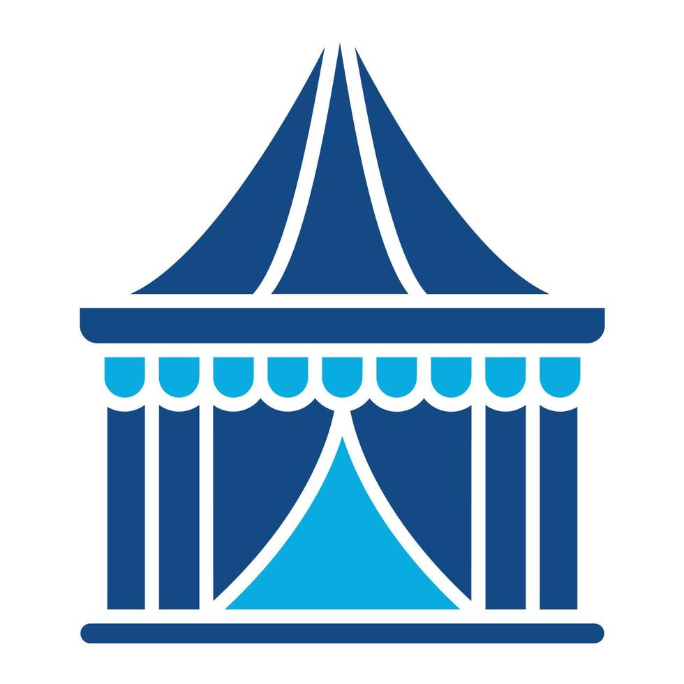 tent glyph twee kleuren icoon vector