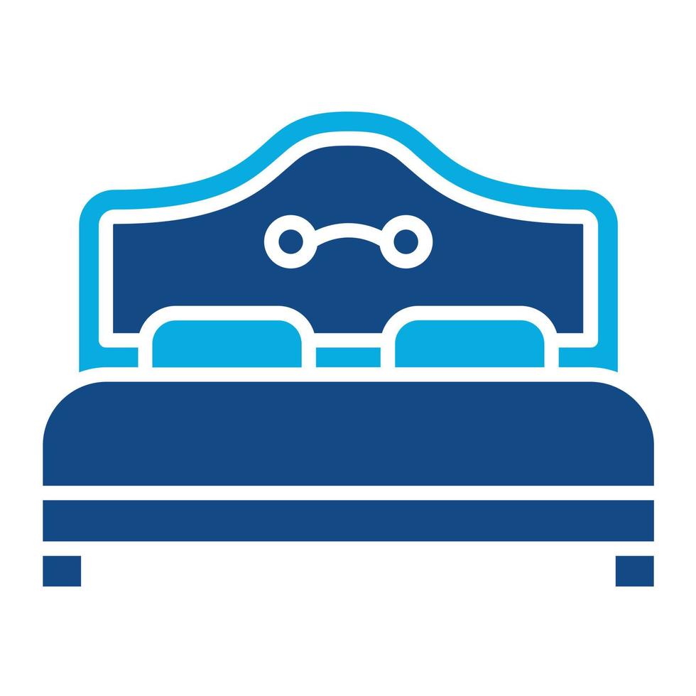 bed glyph twee kleuren icoon vector