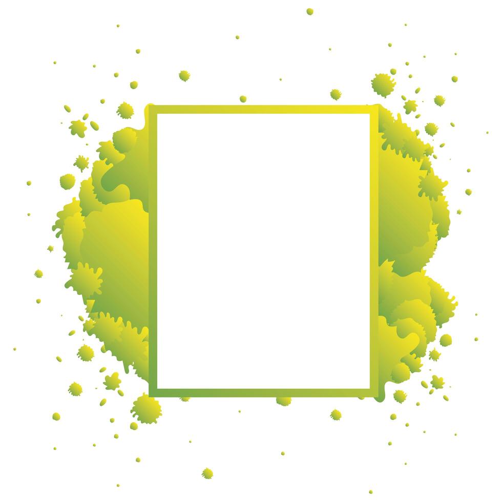 modern frame groen en plons vector