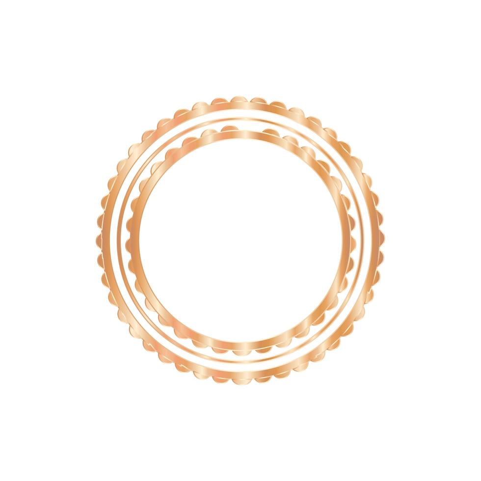 modern cirkelframe gouden ontwerp vector