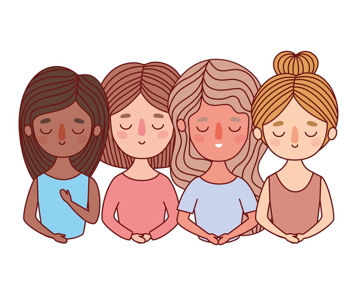 vrouwen avatars cartoon ontwerp vector