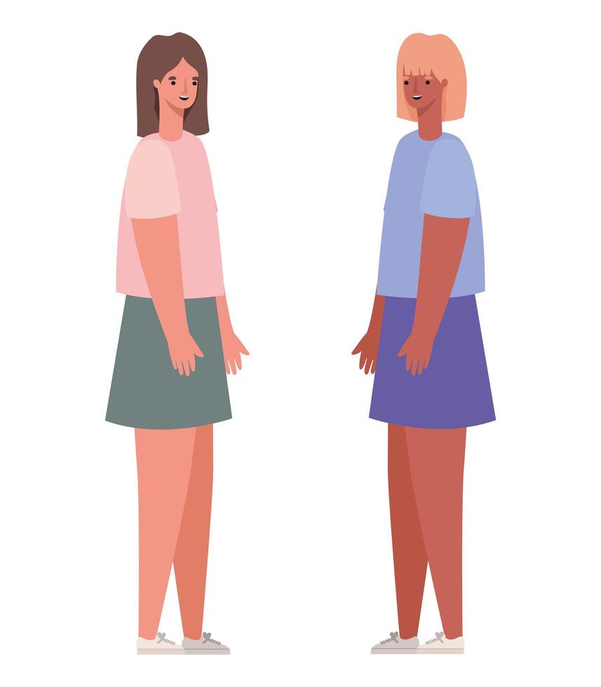 vrouwen avatars cartoon ontwerp vector