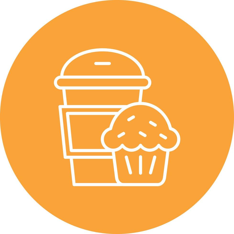 koffie muffin lijn cirkel achtergrond icoon vector