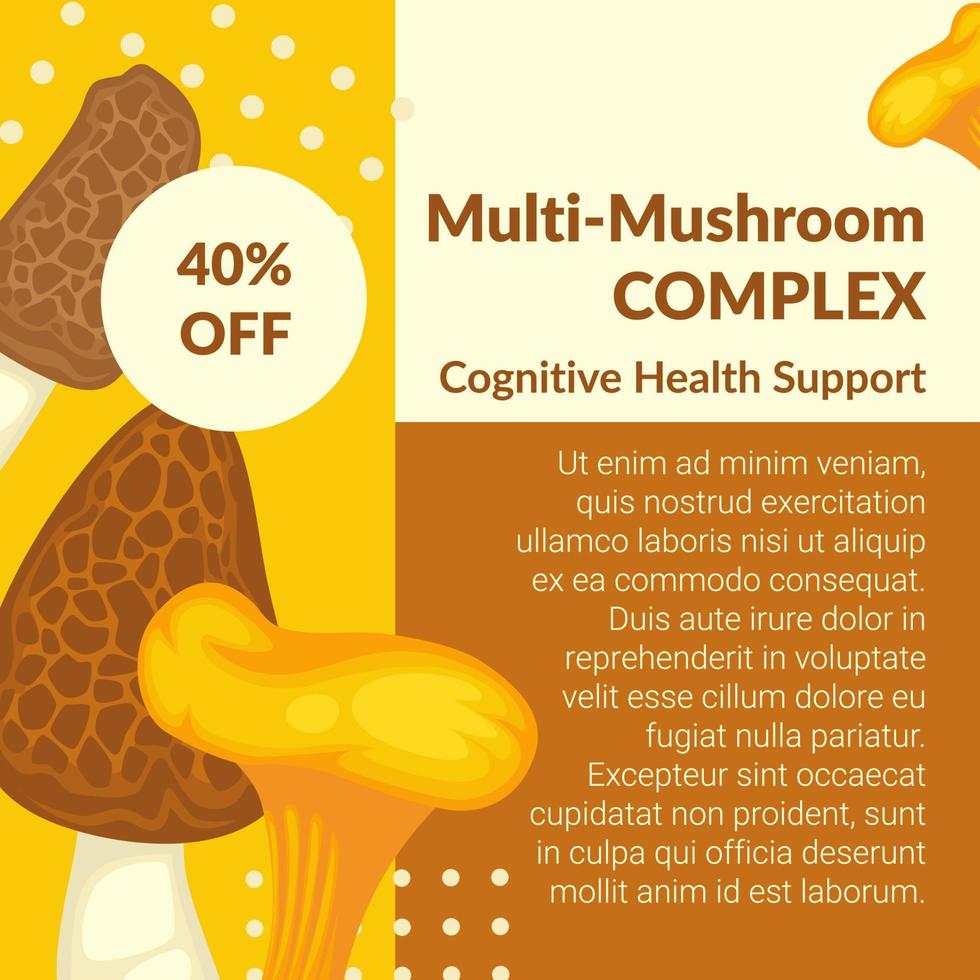 multi complex cognitief Gezondheid steun, champignons vector