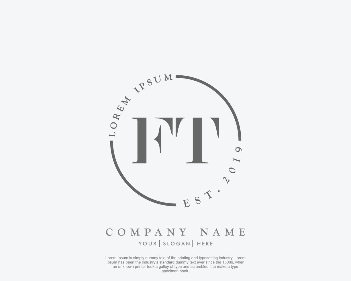 eerste ft vrouwelijk logo schoonheid monogram en elegant logo ontwerp, handschrift logo van eerste handtekening, bruiloft, mode, bloemen en botanisch met creatief sjabloon vector