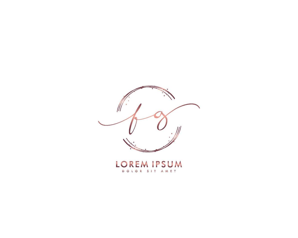eerste fg vrouwelijk logo schoonheid monogram en elegant logo ontwerp, handschrift logo van eerste handtekening, bruiloft, mode, bloemen en botanisch met creatief sjabloon vector