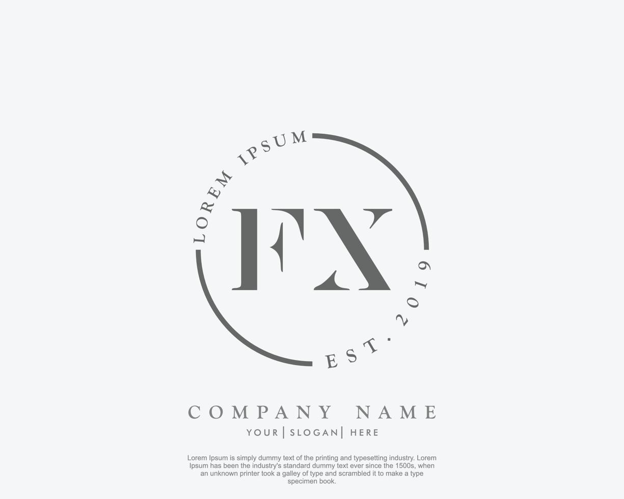 eerste fx vrouwelijk logo schoonheid monogram en elegant logo ontwerp, handschrift logo van eerste handtekening, bruiloft, mode, bloemen en botanisch met creatief sjabloon vector