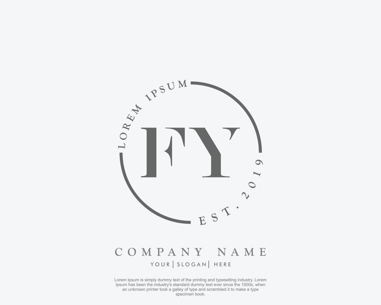 eerste fy vrouwelijk logo schoonheid monogram en elegant logo ontwerp, handschrift logo van eerste handtekening, bruiloft, mode, bloemen en botanisch met creatief sjabloon vector