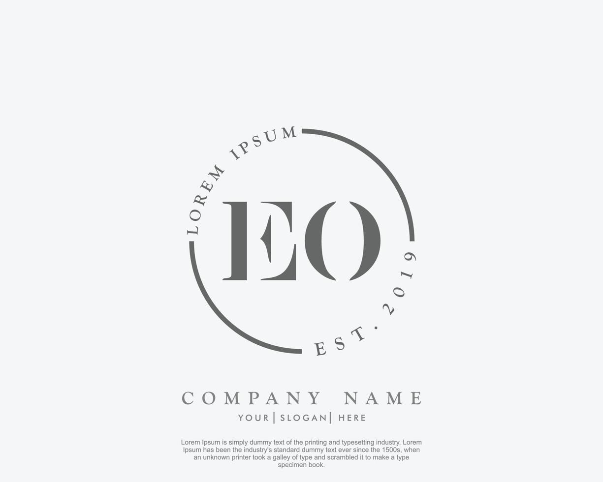 eerste eo vrouwelijk logo schoonheid monogram en elegant logo ontwerp, handschrift logo van eerste handtekening, bruiloft, mode, bloemen en botanisch met creatief sjabloon vector