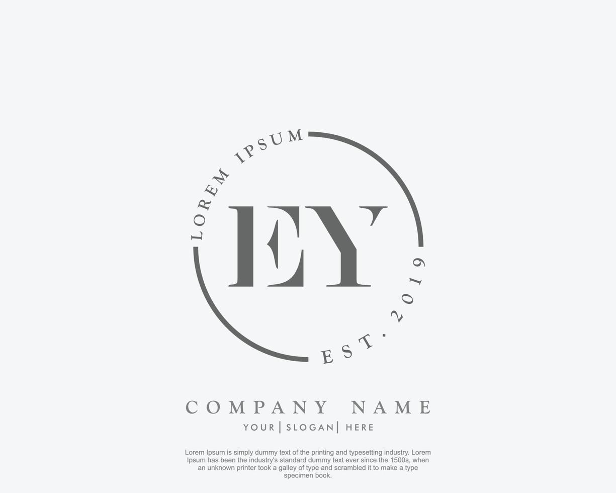 eerste ey vrouwelijk logo schoonheid monogram en elegant logo ontwerp, handschrift logo van eerste handtekening, bruiloft, mode, bloemen en botanisch met creatief sjabloon vector