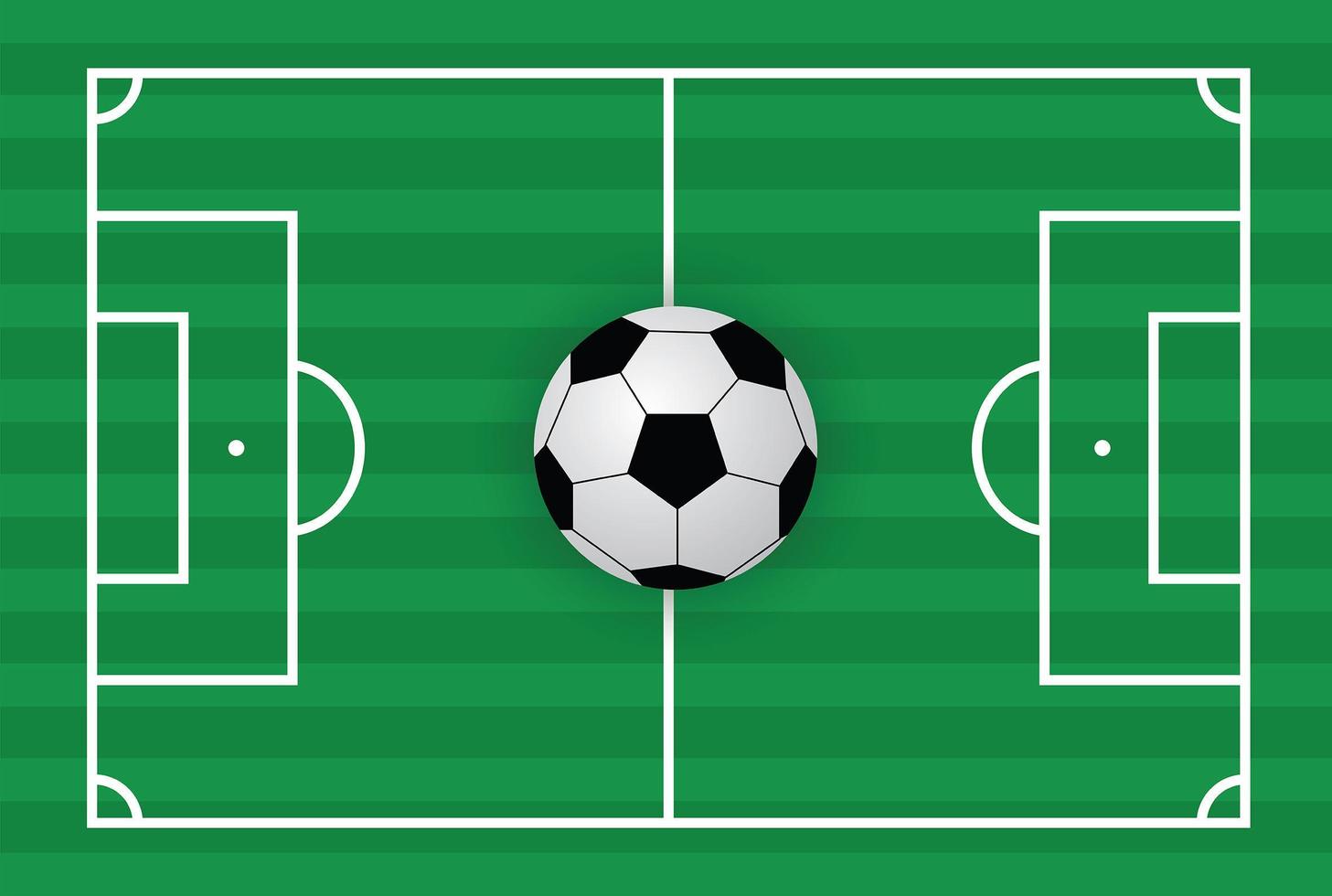 voetbal of voetbalbal op groen gebied vector