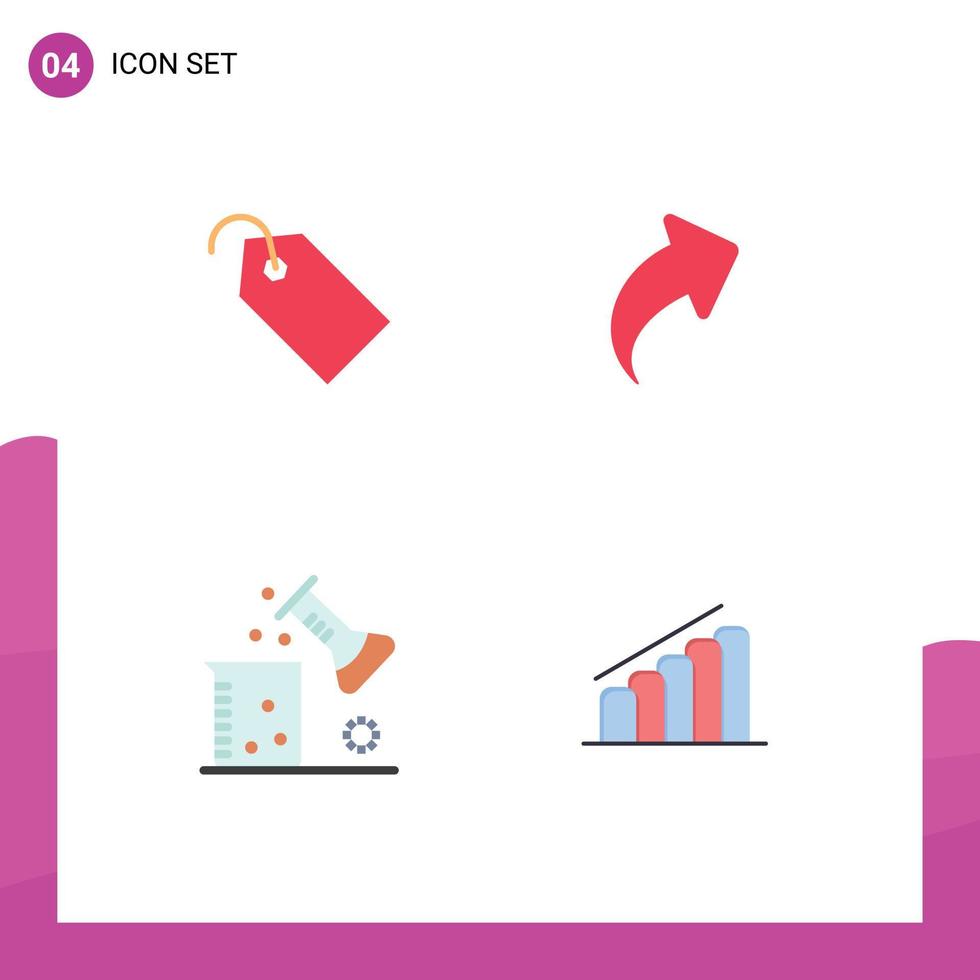pak van 4 creatief vlak pictogrammen van prijs chemie ticket richting wetenschap van er toe doen bewerkbare vector ontwerp elementen