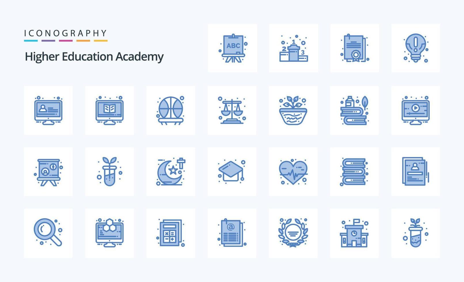 25 academie blauw icoon pak vector