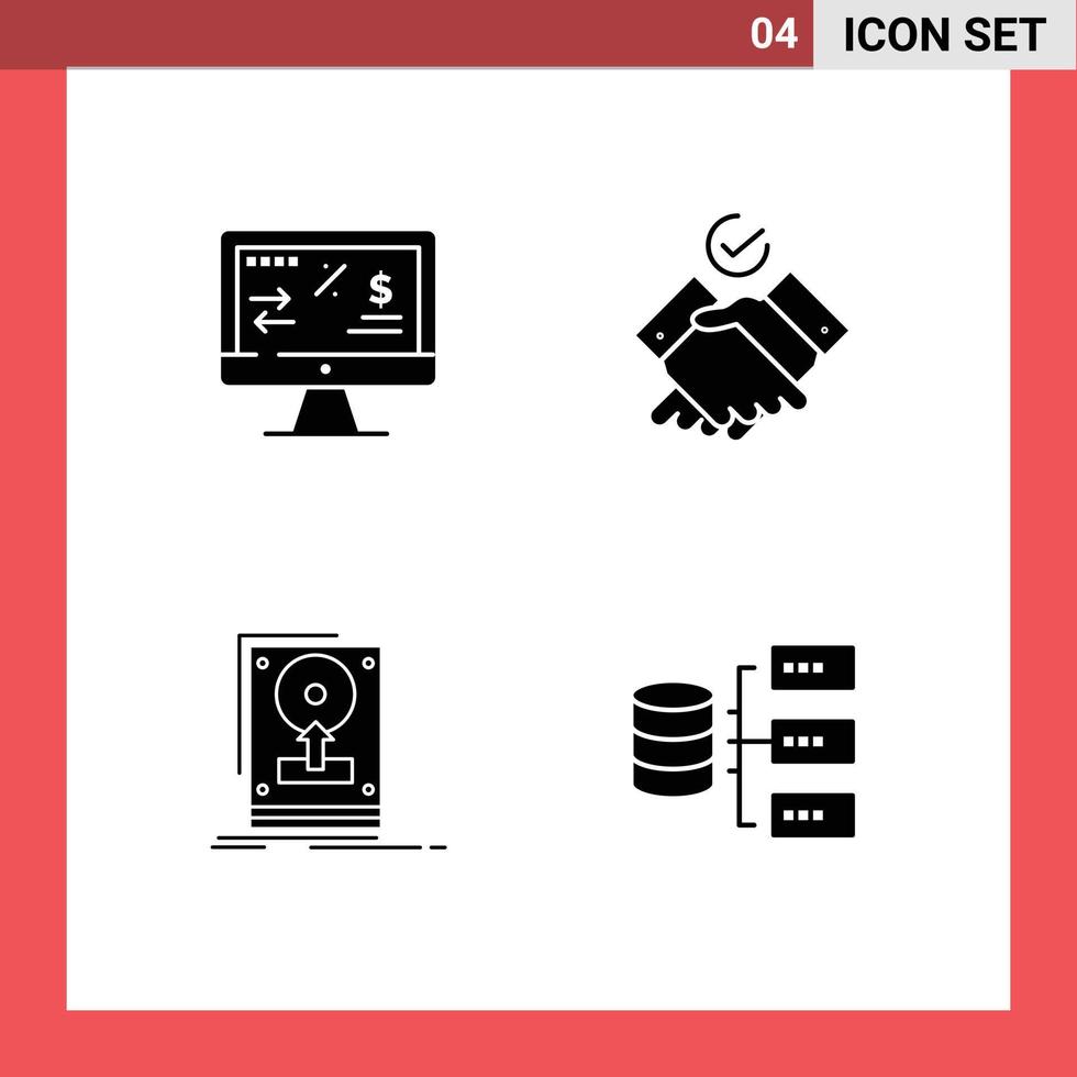 4 creatief pictogrammen modern tekens en symbolen van belasting regulatie hdd computer werk uploaden bewerkbare vector ontwerp elementen