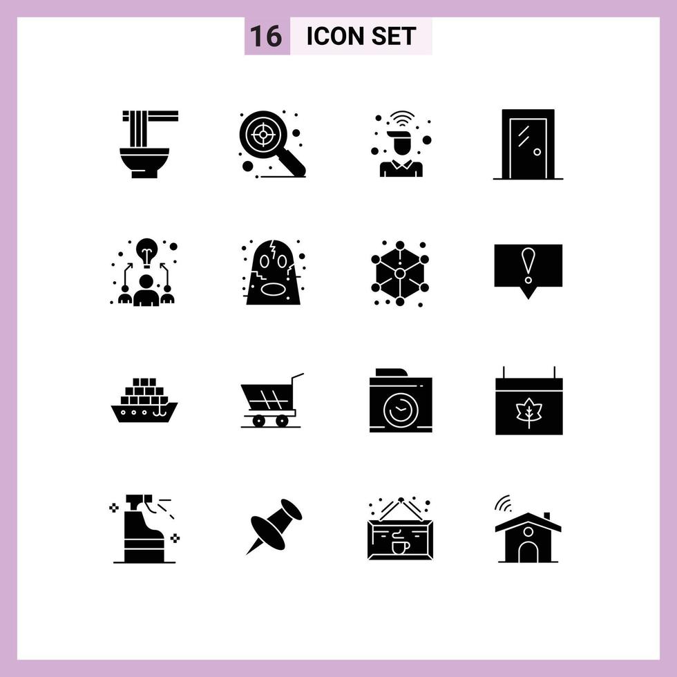 reeks van 16 modern ui pictogrammen symbolen tekens voor bedrijf interieur Aan huis deur bewerkbare vector ontwerp elementen
