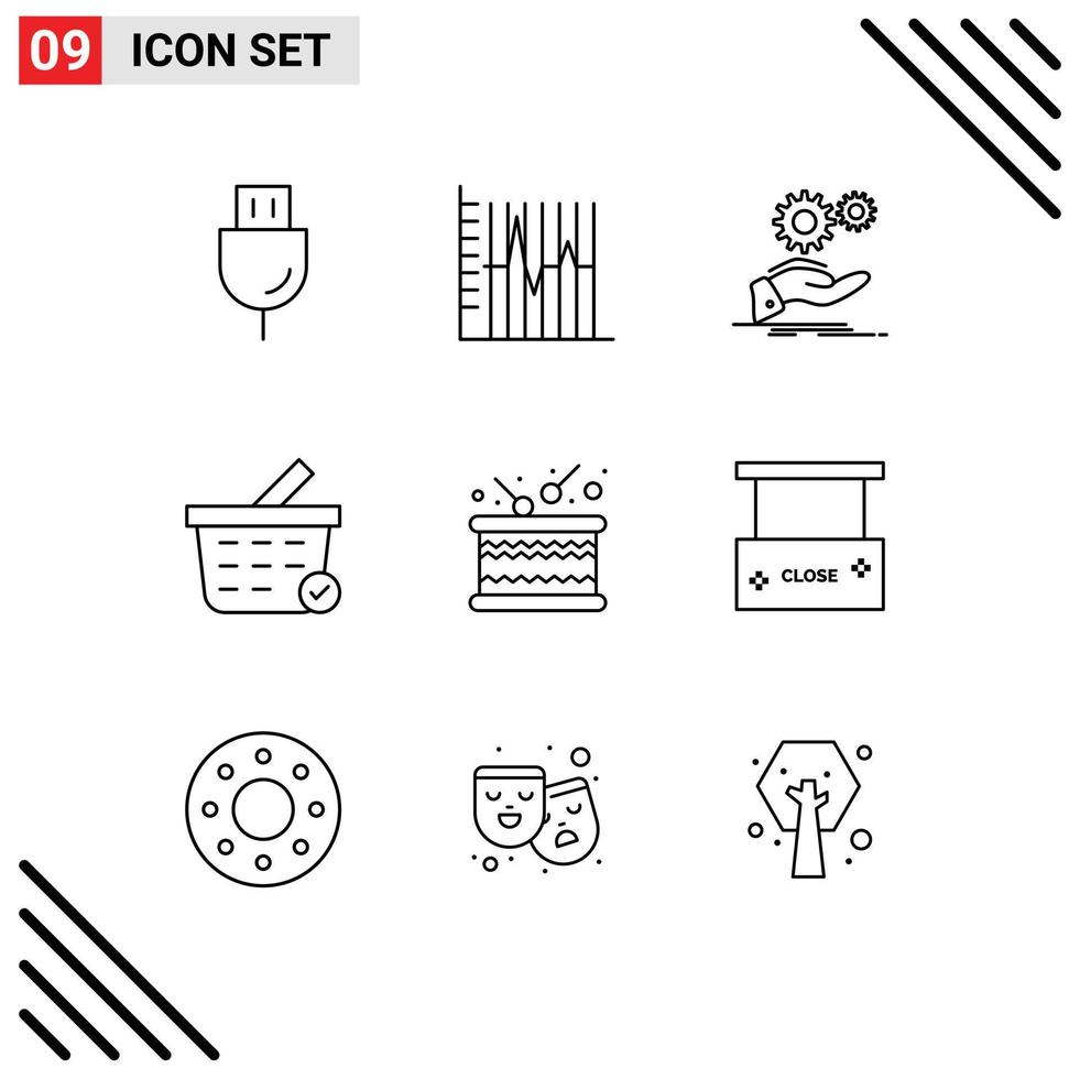 9 gebruiker koppel schets pak van modern tekens en symbolen van boodschappen doen kar kopen geduldig Diensten idee bewerkbare vector ontwerp elementen