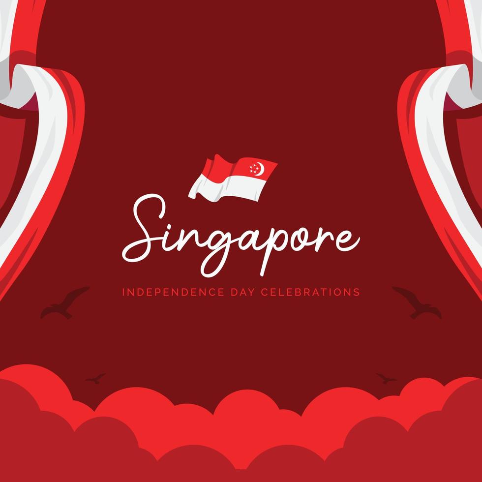 Singapore onafhankelijkheid dag banier ontwerp sjabloon vector