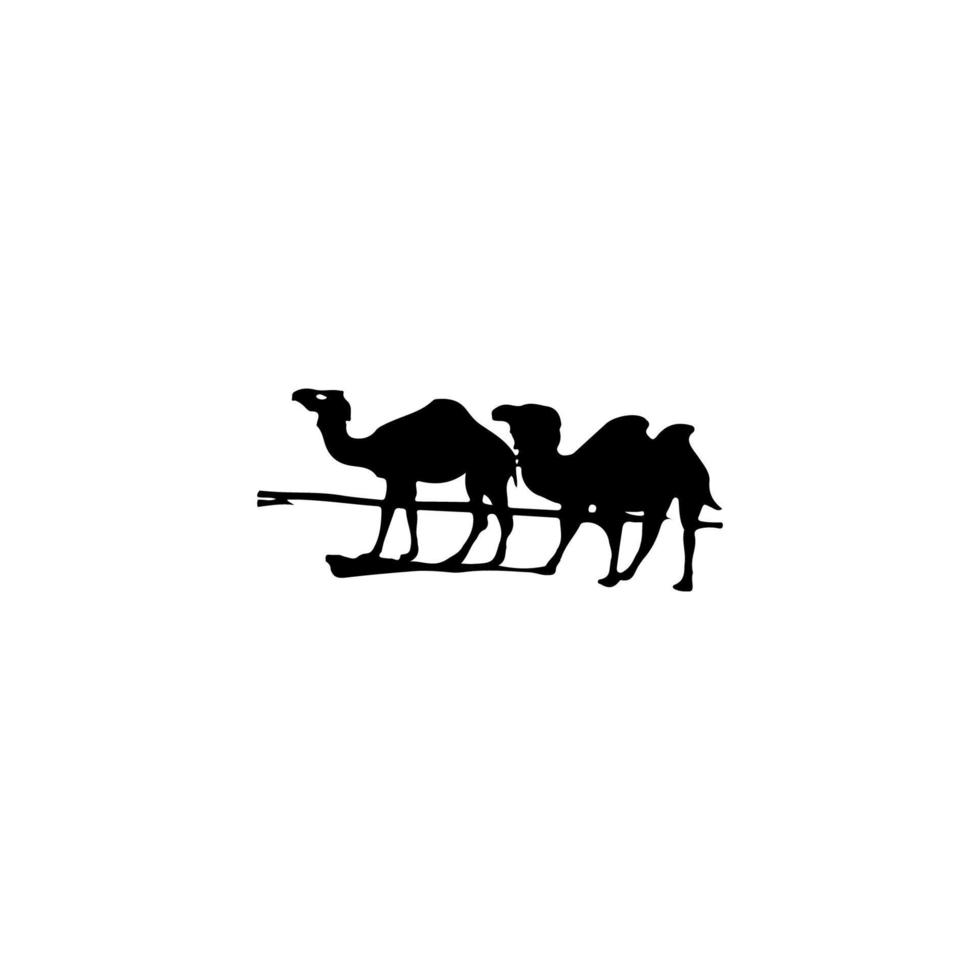 kameel caravan icoon. gemakkelijk stijl Arabisch cultuur poster achtergrond symbool. kameel caravan merk logo ontwerp element. kameel caravan t-shirt afdrukken. vector voor sticker.