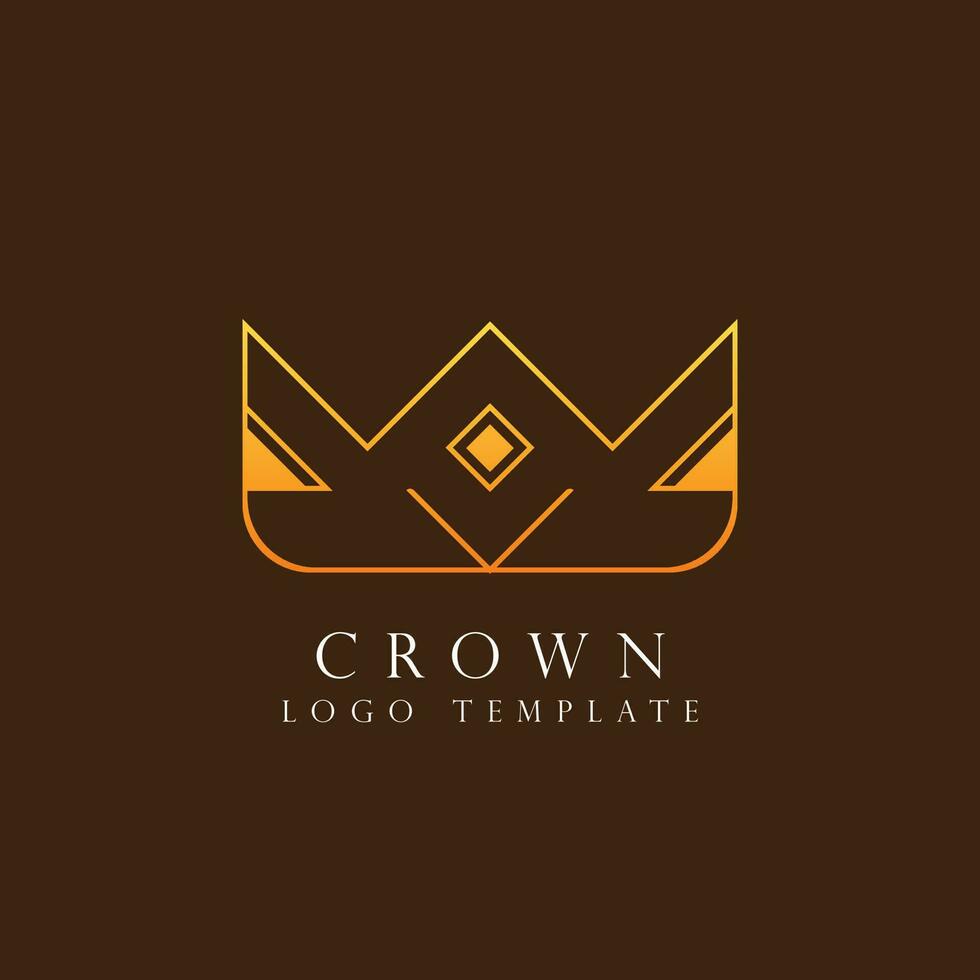 schoon minimalistische elegant luxe kroon merk logo ontwerp. geïsoleerd achtergrond vector