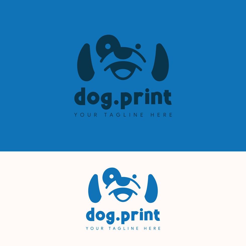 minimaal hond logo sjabloon illustratie vector