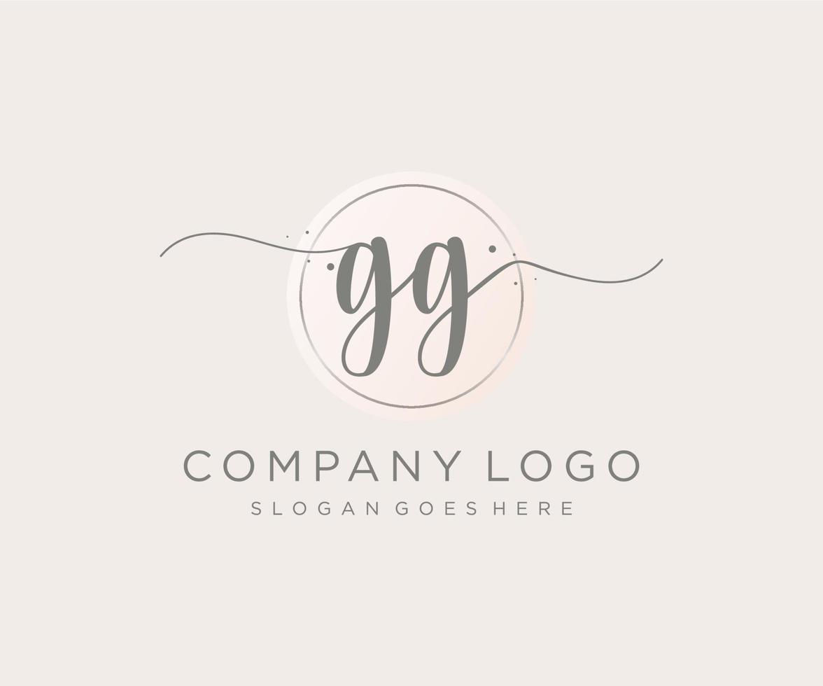 eerste gg vrouwelijk logo. bruikbaar voor natuur, salon, spa, kunstmatig en schoonheid logo's. vlak vector logo ontwerp sjabloon element.