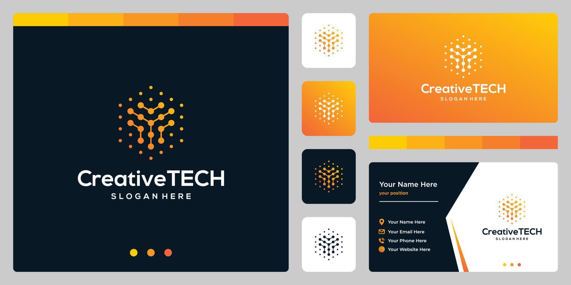 inspiratie logo eerste brief y abstract met tech stijl en helling kleur. bedrijf kaart sjabloon vector