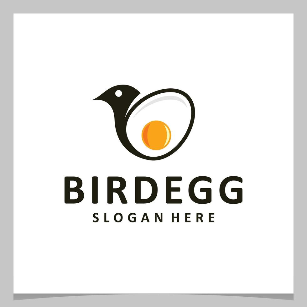 inspiratie logo ontwerp ei met vogel logo. premie vector