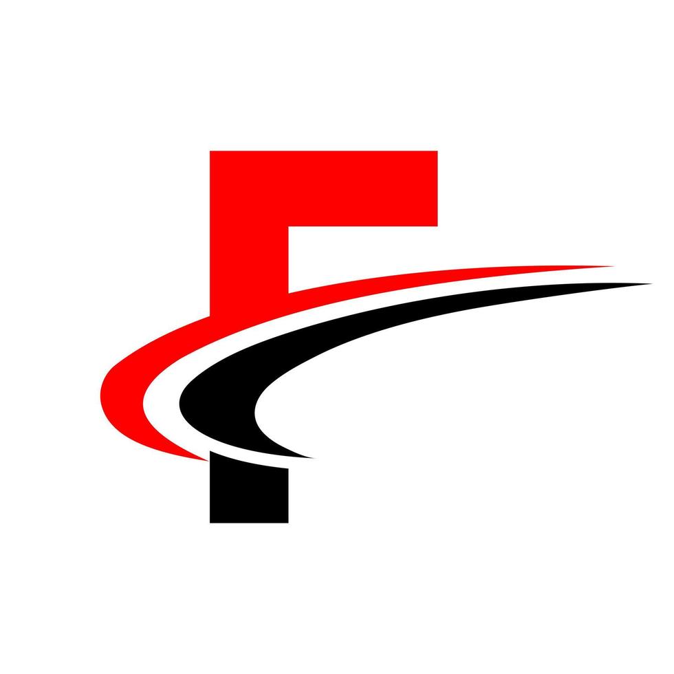 brief f logo ontwerp voor afzet en financiën bedrijf vector