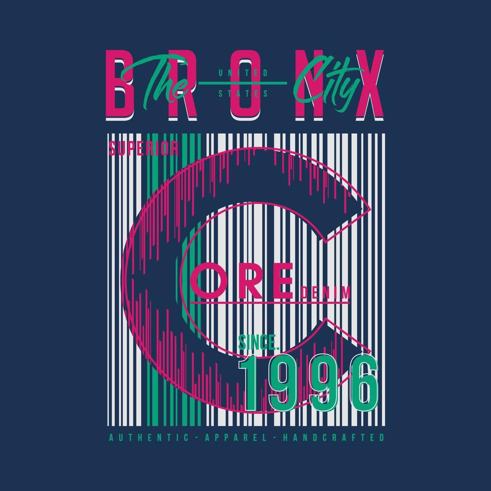 de bronx nieuw york stad gestreept abstract grafisch typografie vector