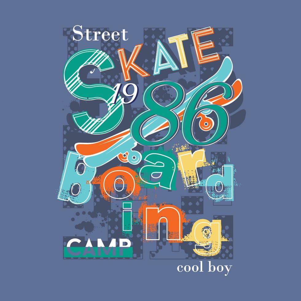 skateboarden abstract grafisch vector afdrukken t shirt, typografie muur muurschilderingen