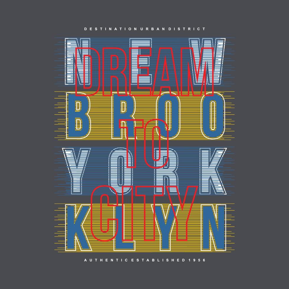 Brooklyn nieuw york belettering grafisch typografie vector afdrukken