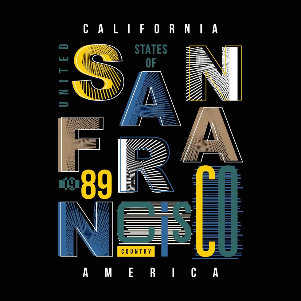 san francisco Californië belettering typografie vector afdrukken