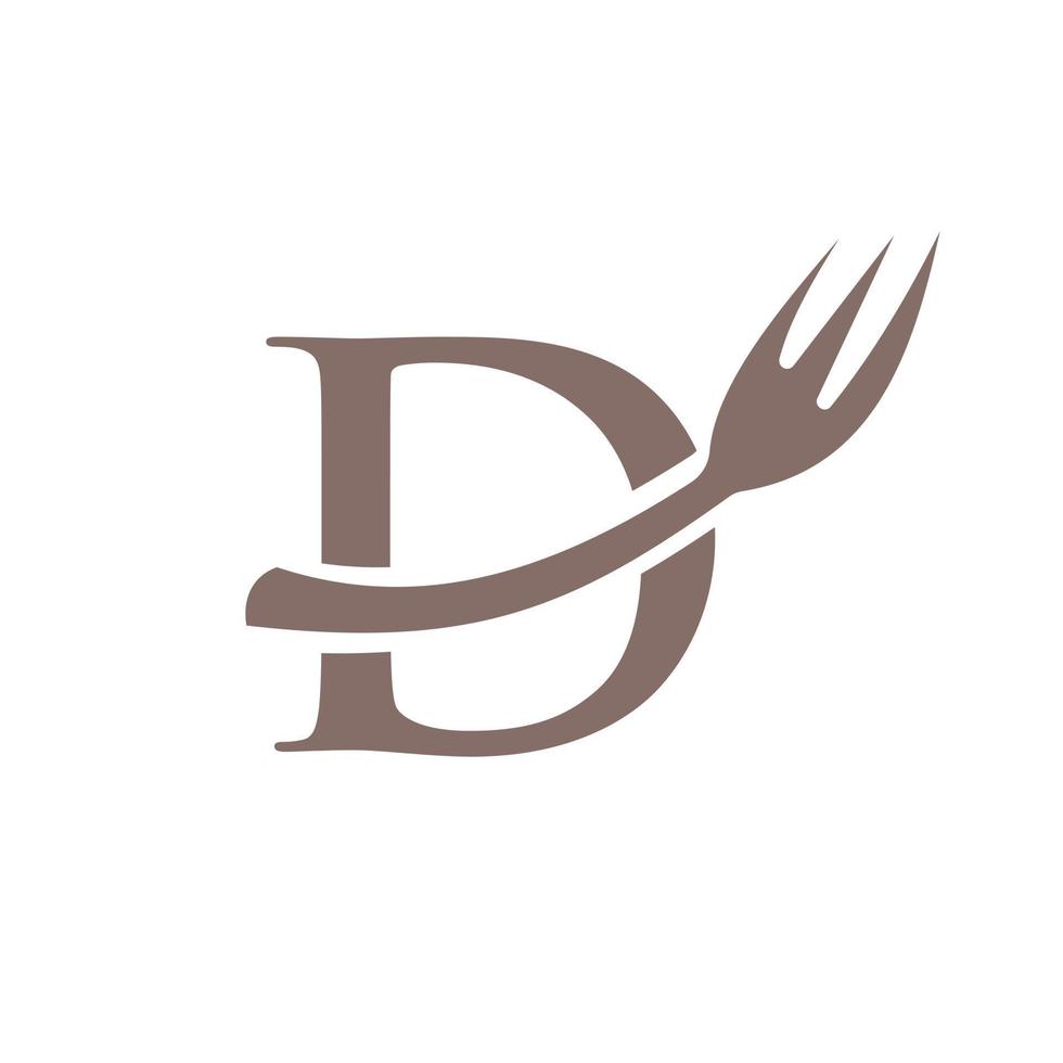 brief d restaurant logo teken ontwerp vector