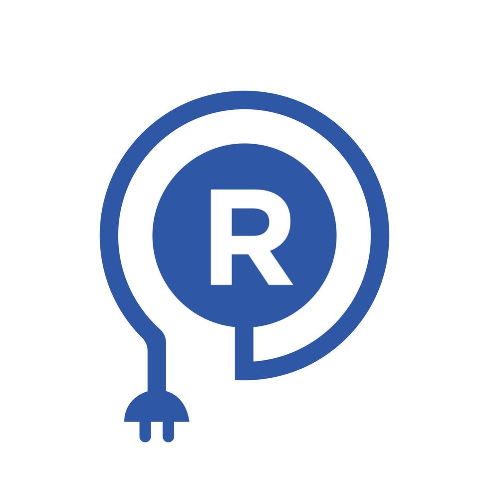 letter r elektrisch logo vector