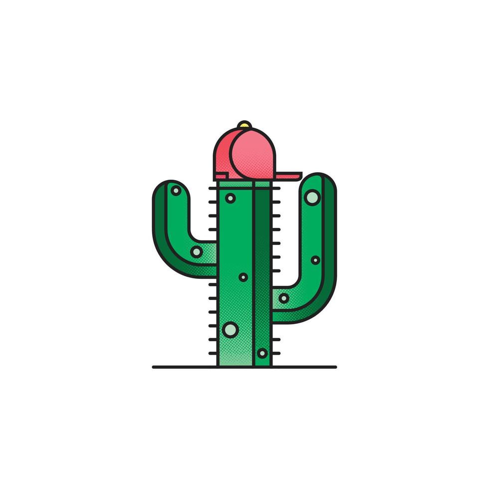 cactus boom met hoed vector