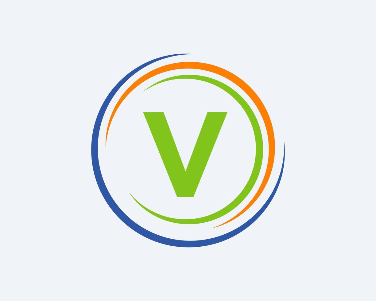 eerste v brief bedrijf logo sjabloon vector