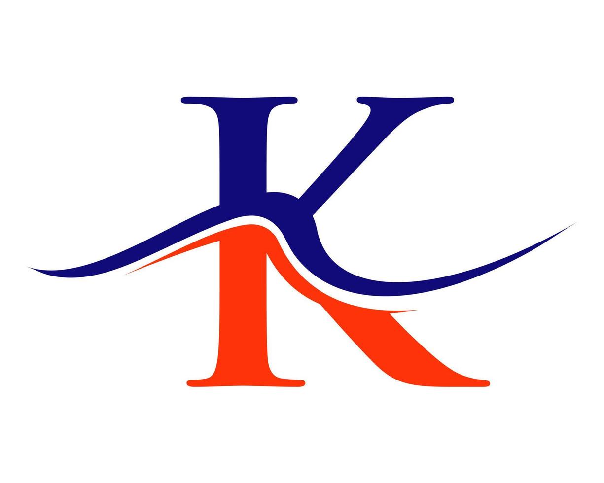 eerste brief k logo ontwerp. monogram en creatief alfabet logotype vector sjabloon