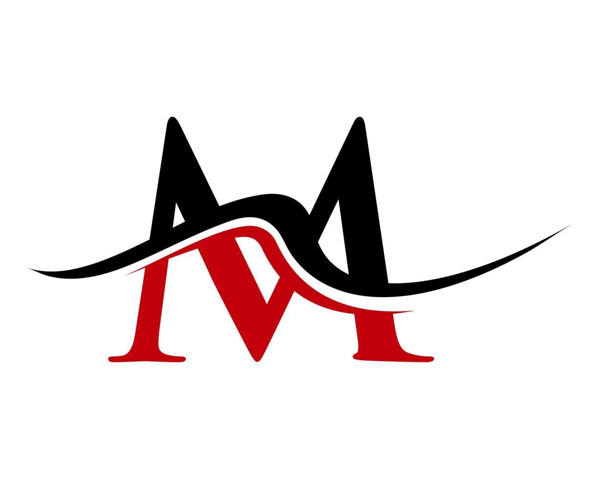 eerste brief m logo ontwerp. monogram en creatief alfabet logotype vector sjabloon