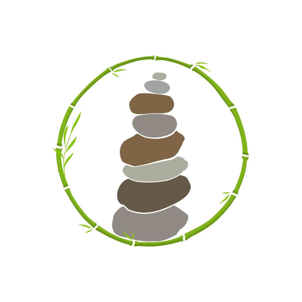 rots balans en cirkel bamboe logo vector