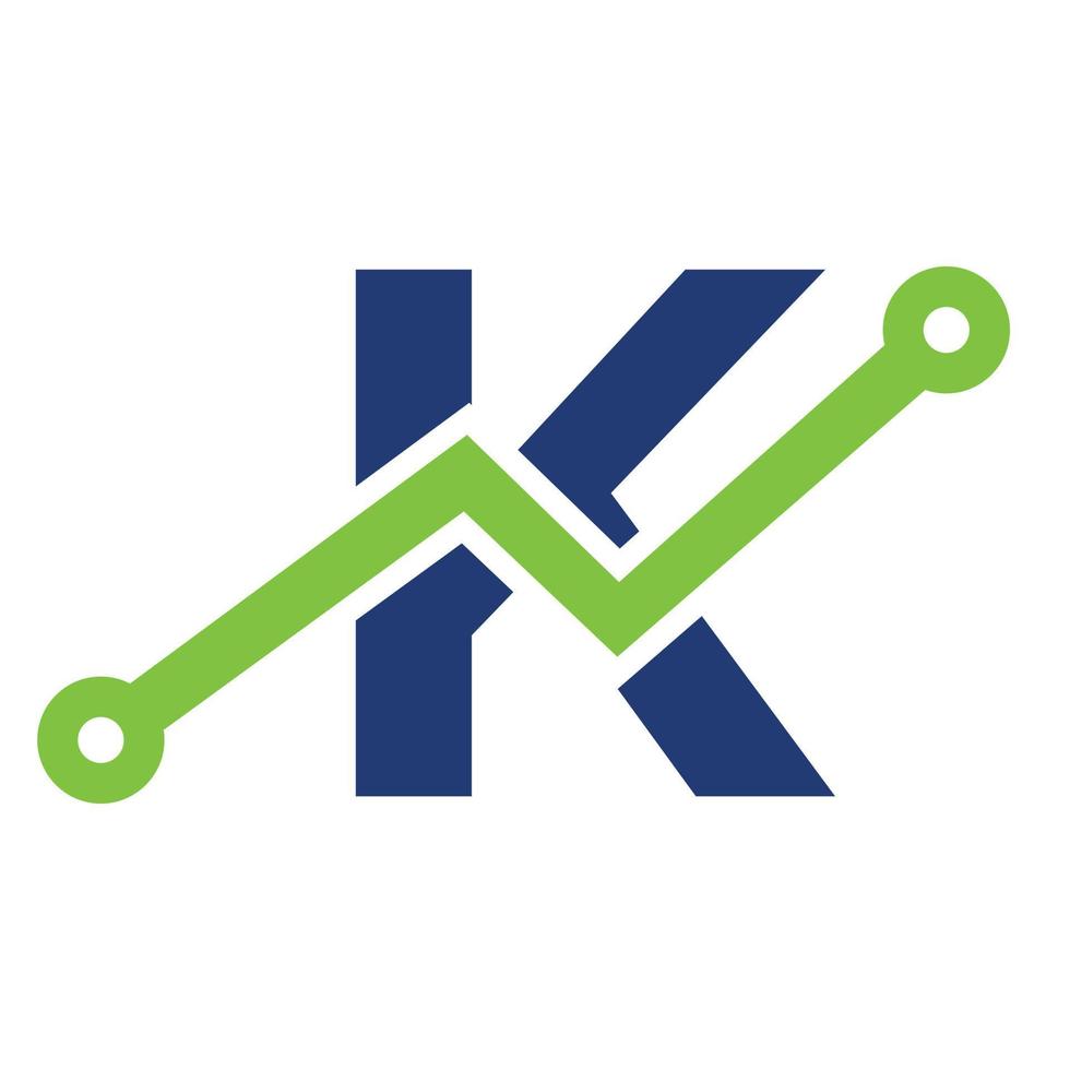 digitaal brief k technologie icoon logo ontwerp. bedrijf, investering, financieel logo vector