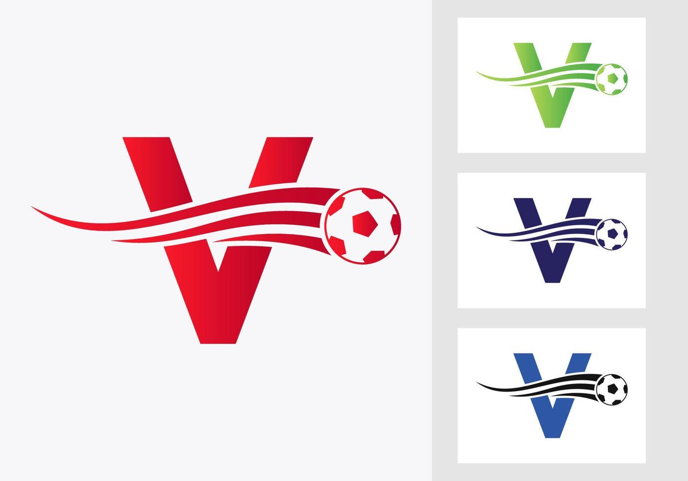 voetbal Amerikaans voetbal logo Aan brief v teken. voetbal club embleem concept van Amerikaans voetbal team icoon vector