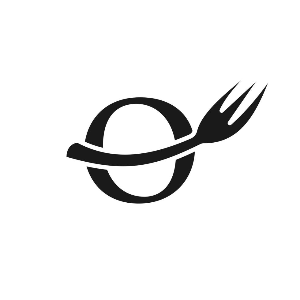 brief O restaurant logo teken ontwerp vector