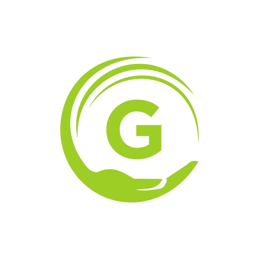 brief g liefdadigheid logo. eenheid team werk logo teken vector