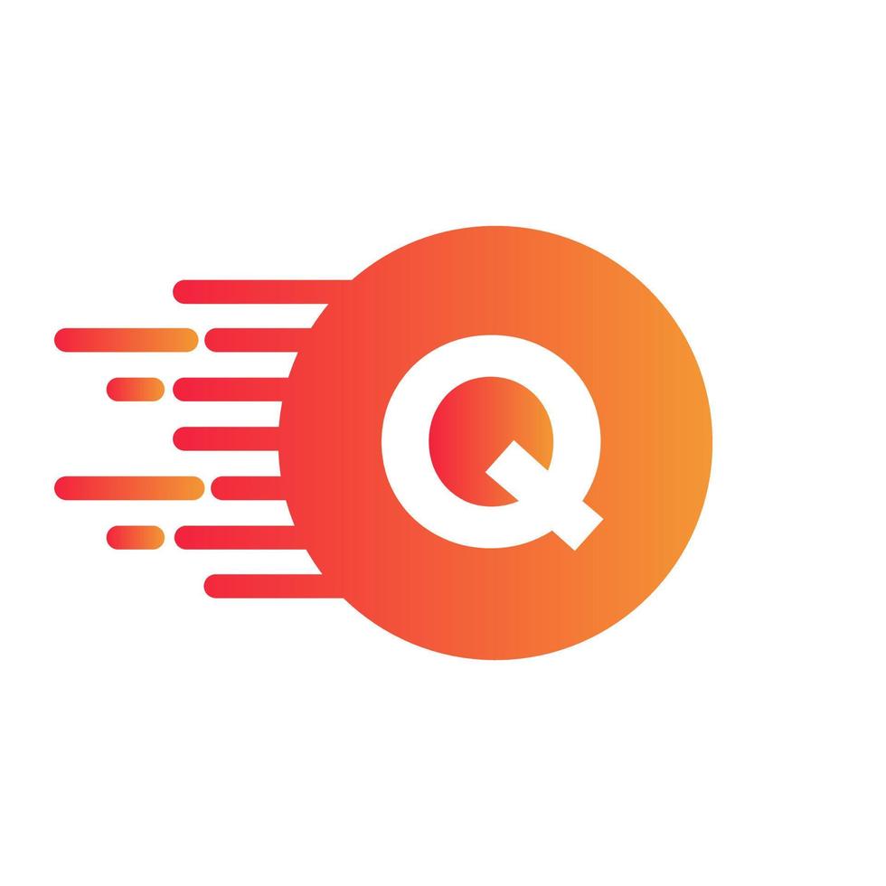 brief q logo ontwerp vector met dots vector sjabloon