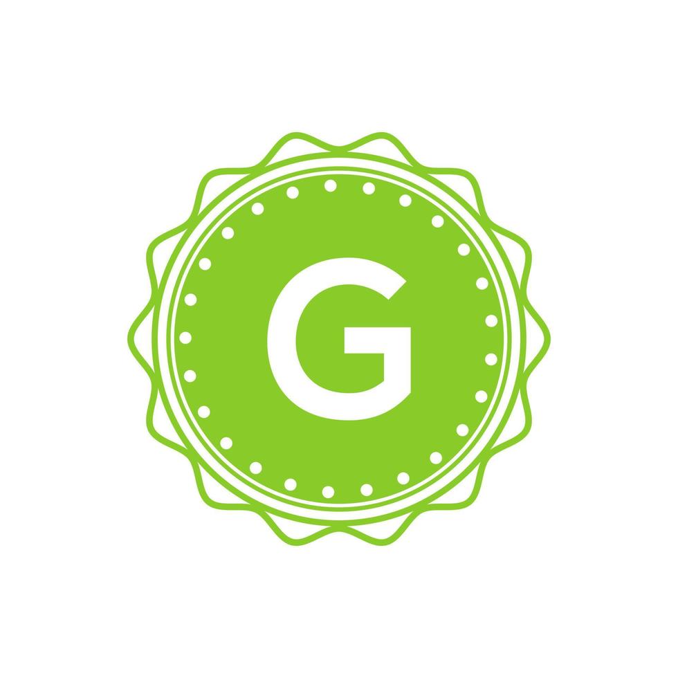 brief embleem g logo identiteit voor restaurant vector