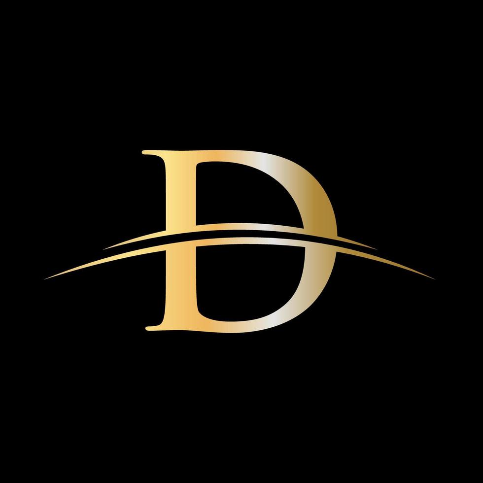 brief d logo ontwerp luxe sjabloon vector