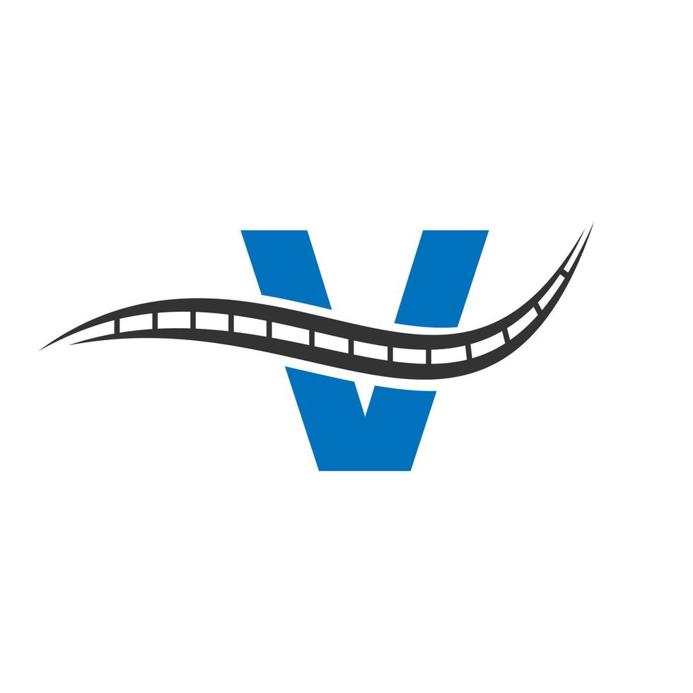 vervoer logo met v brief concept vector